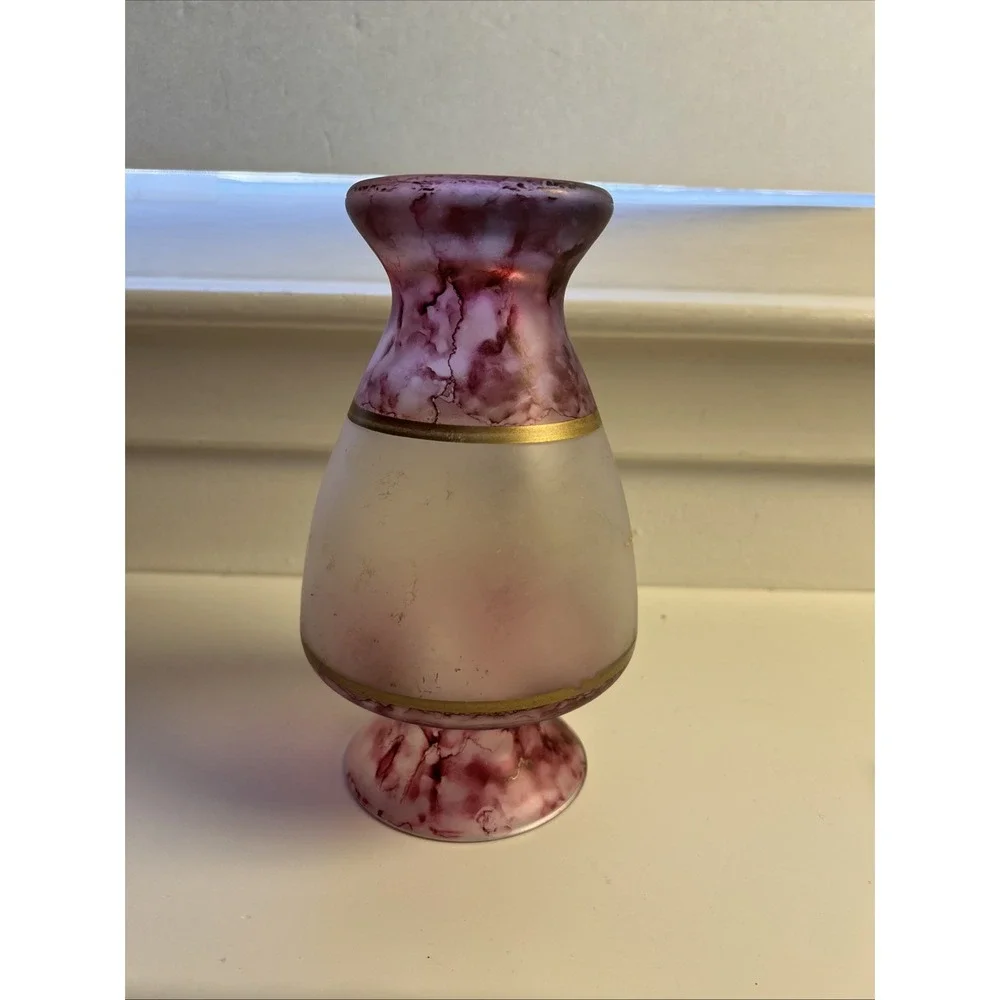 Vetro Esequito Segundo La Tecnica Del Maestro Di Murano Vase Italy 7.5